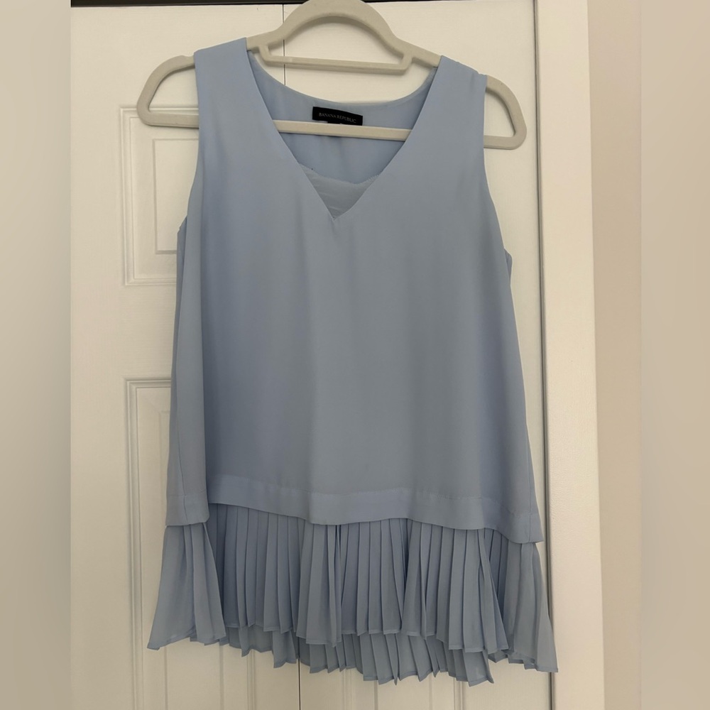 Banana Republic Light Blue Pleated Blouse
